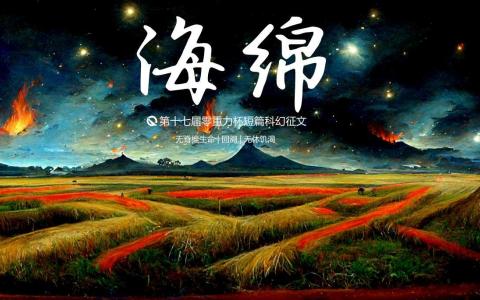 海报由AI(Midjourney)绘制 | South America surrealism painting, grassland, night sky, flame