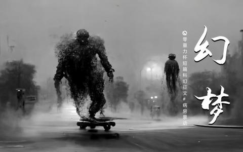 本文海报由AI(Midjourney)绘制 | Prompts: a man on the skateboard turned into a black mist