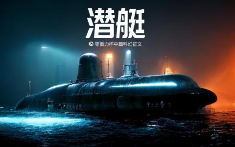 海报由AI（Midjourney）绘制 | Prompts: A huge advanced nuclear submarine of the future