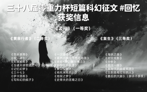 第三十八届零重力杯短篇征文获奖信息