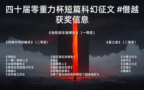 第四十届零重力杯短篇征文获奖信息