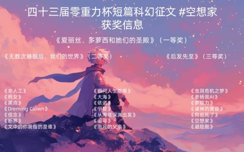 第四十三届零重力杯短篇科幻征文获奖信息