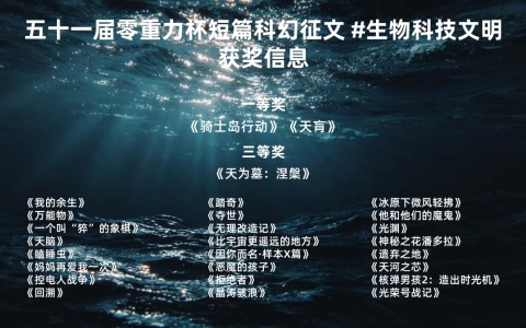 第五十一届零重力杯短篇科幻征文获奖信息