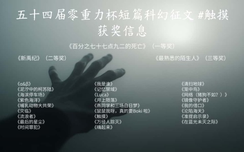 第五十四届零重力杯短篇科幻征文获奖信息