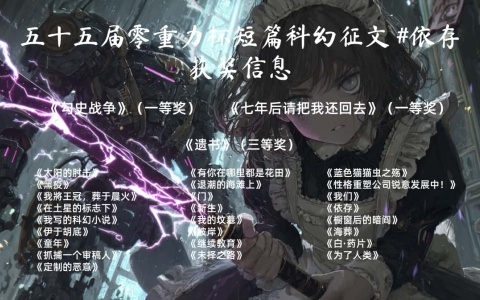 第五十五届零重力杯短篇科幻征文获奖信息