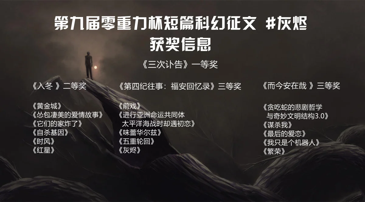 第九届零重力杯短篇征文获奖信息