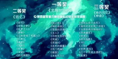 第四届零重力杯短篇征文获奖信息