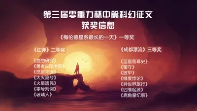 第三届零重力杯中篇科幻征文获奖信息