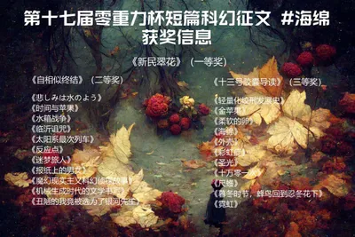 第十七届零重力杯短篇征文获奖信息